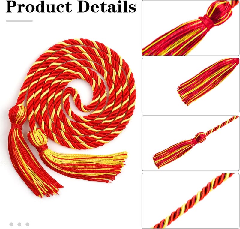 Leislam Graduation Honor Cords, Red Gold, 67" Long Braided Cords for 2025 Graduation Decorations, Bachelor Gown, Rayon Material - Image 4